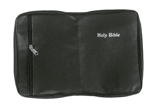 Bible Cover Normal Size Black Side Zip - Image 2
