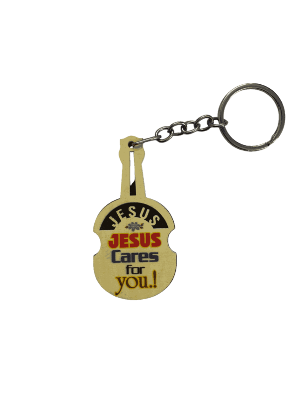 Keychains with Bible Verses – Wood Type Guitar Model (set of 2 different bible verse keychains) - Image 6