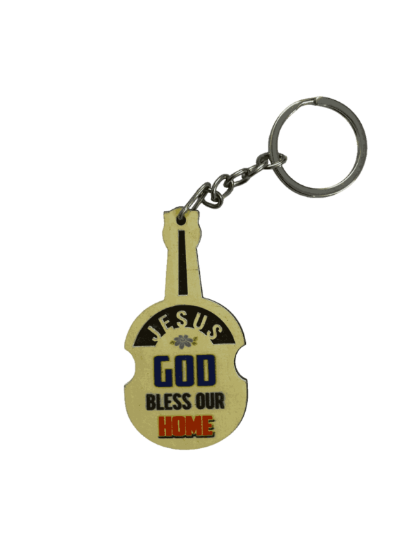Keychains with Bible Verses – Wood Type Guitar Model (set of 2 different bible verse keychains) - Image 8