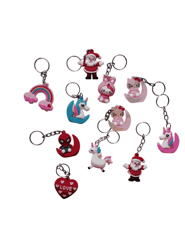 Cartoon Type Rubber Keychains for Kids - Small Size (6 Pieces) - Image 2