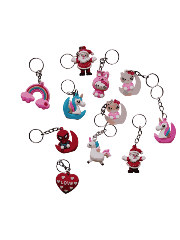 Cartoon Type Rubber Keychains for Kids - Small Size (6 Pieces) - Image 3