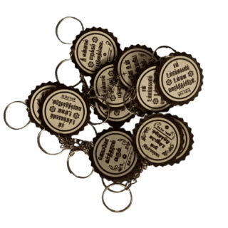 Wooden Cross Keychains with Bible Verses Round Shape Model 2