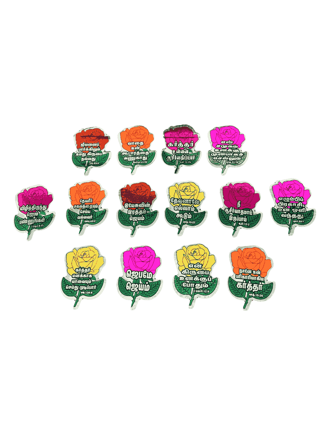 Bible Verses Stickers Tamil Small Size (Rose Model) - Image 2