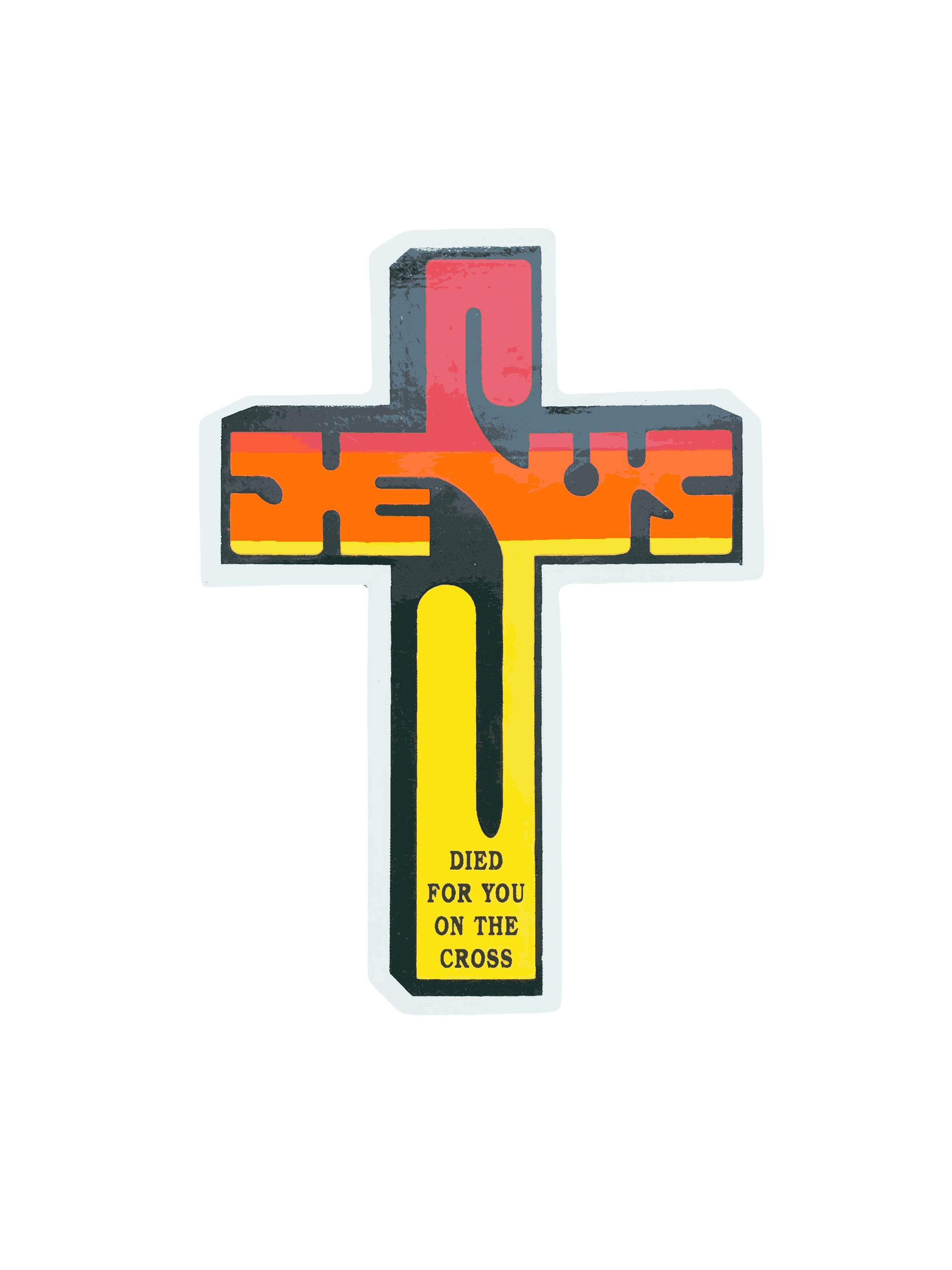 Jesus Died for You – Cross Sticker - Image 7